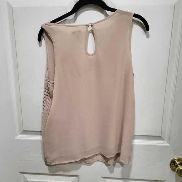 2/$30 Neutral Beaded Tank adds Sparkly to any Outfit - Size Small - Picture 3 of 4